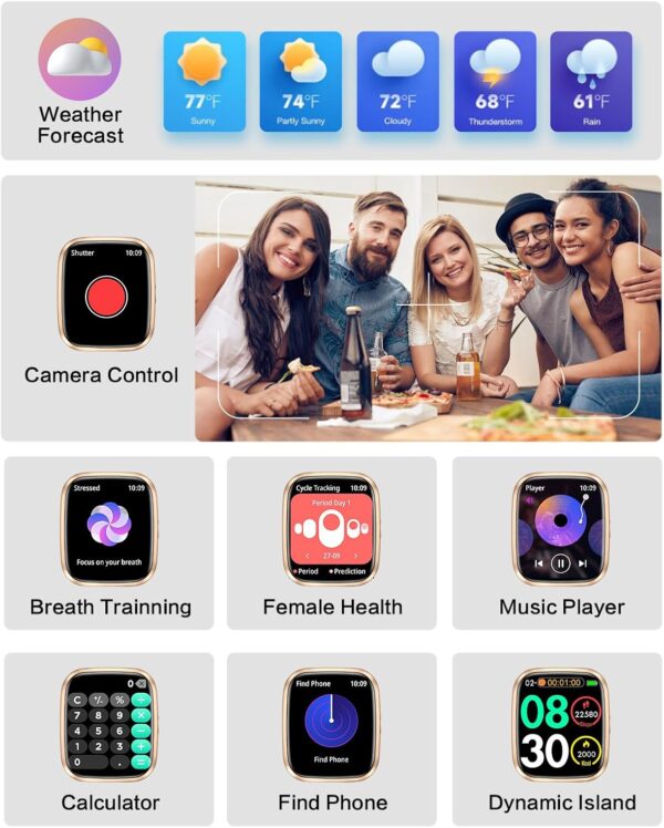 M1000 Smart Watch – Fitness Tracker with Heart Rate Monitor & Bluetooth Connectivity