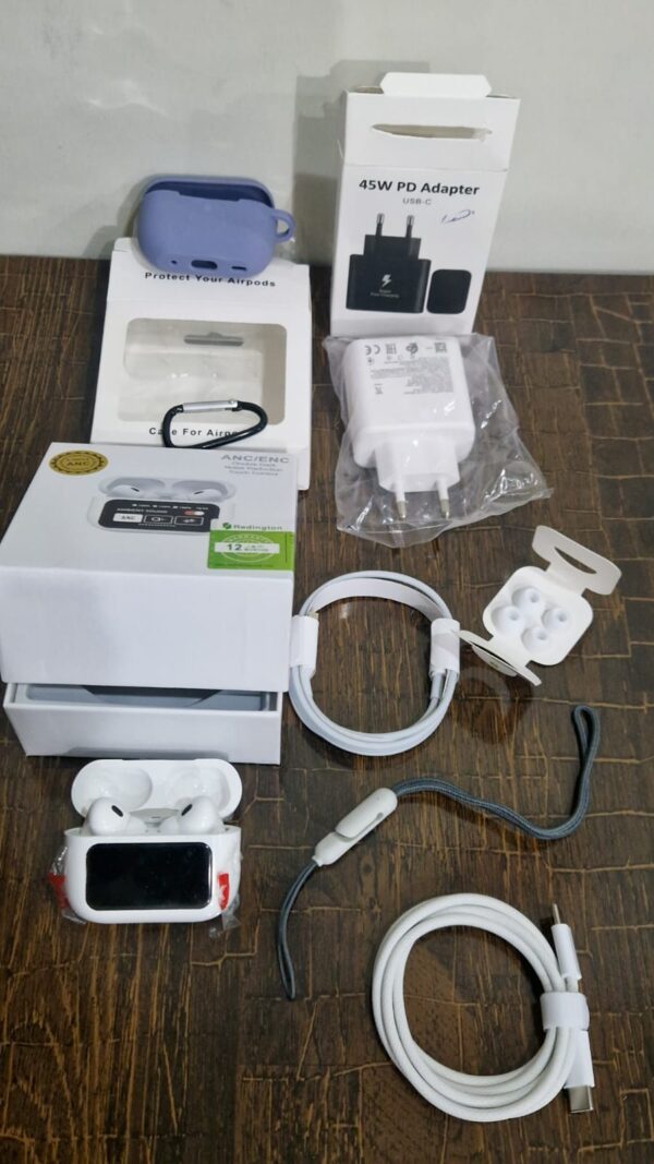 Azadi Sale A9 Pro Wireless Earbuds – HiFi Sound & Long Battery-45 Watt Super Fast Charger-60 Watt Cable-Cover